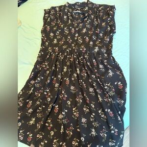 Bobeau Black Floral Dress
